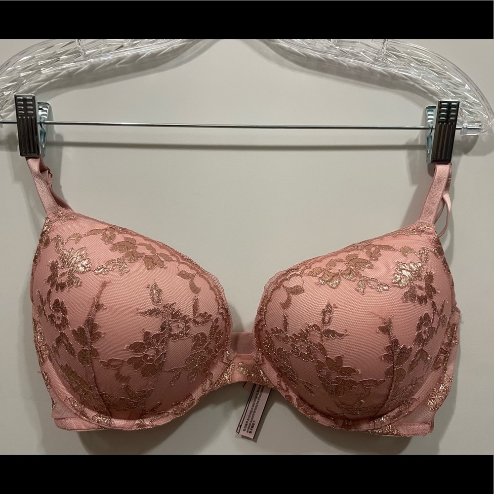 Brand New Victoria’s Secret  Rose Gold Lace - Pink Bra
